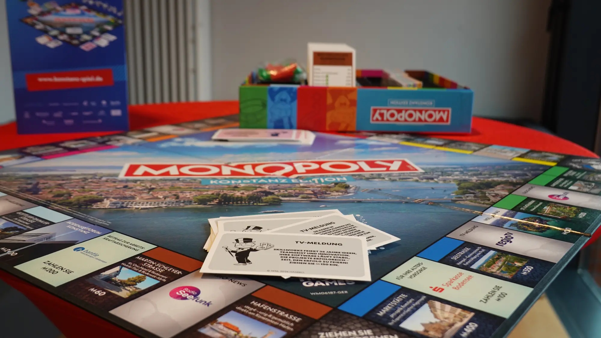 Das Spielbrett der Monopoly Konstanz Edition – Vogelperspektive